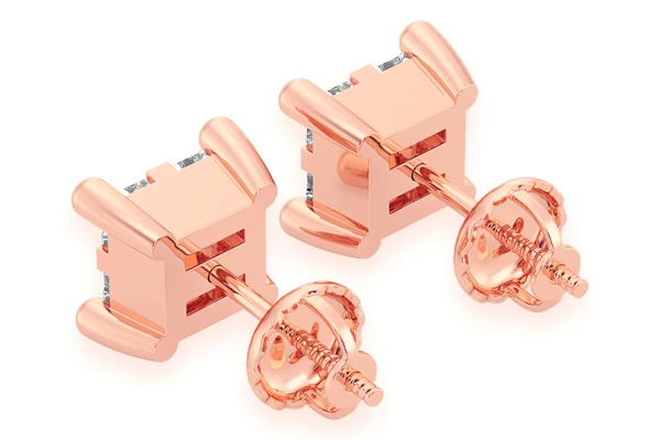 0.75ctw Quad Stud Diamond Earrings 14k Solid Gold 