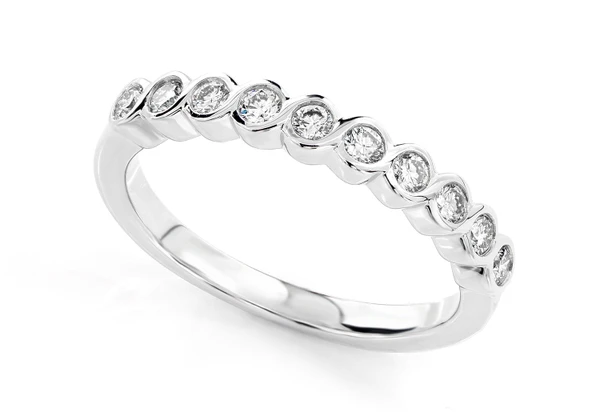 Twisted Bezel Set Diamond Band Ring 14k Solid Gold 0.30ctw 