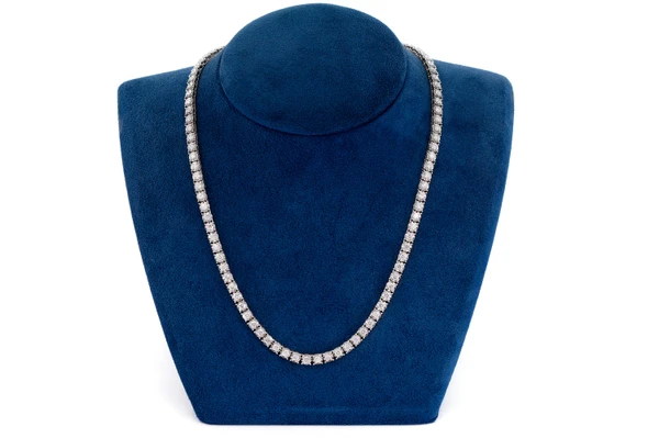 10pt Miracle-Set Diamond Necklace 14k Solid Gold 9.50ctw