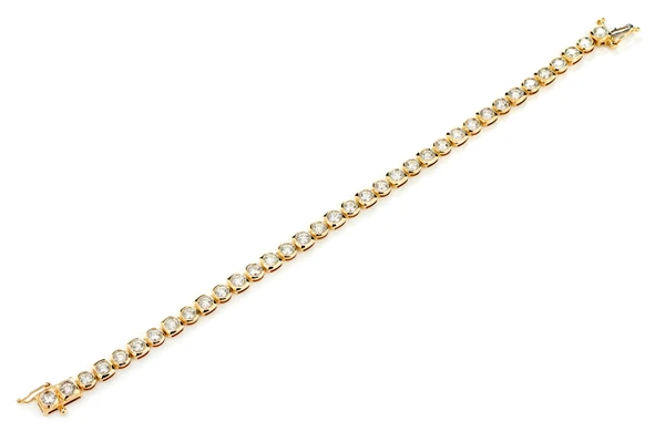 10pt Bezel Set Diamond Bracelet 14k Solid Gold 3.85ctw 