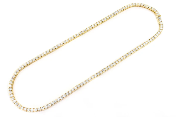 20pt Prong Set Diamond Tennis Necklace 14k Solid Gold 27.75ctw