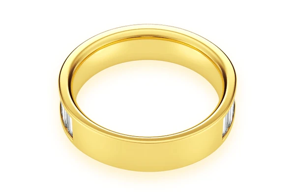 Baguette Channel Diamond Band 14k Solid Gold 1.50ctw