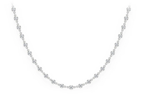 Eternity Round Bezel Set Diamond Necklace 14k Solid Gold 2.66ctw
