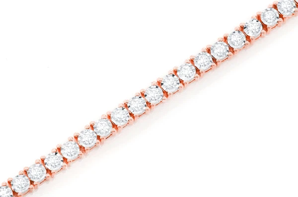 2pt Miracle Set Diamond Bracelet 14k Solid Gold 1.25ctw