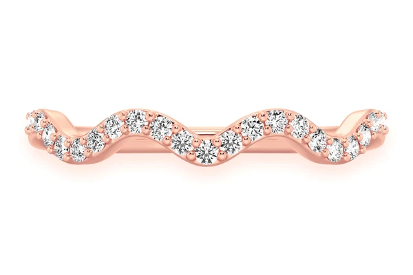 Wavy Diamond Ring 14k Solid Gold 0.10ctw