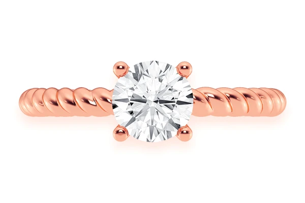 0.75ct Round Solitaire - Twist Band - Diamond Engagement Ring - All Natural