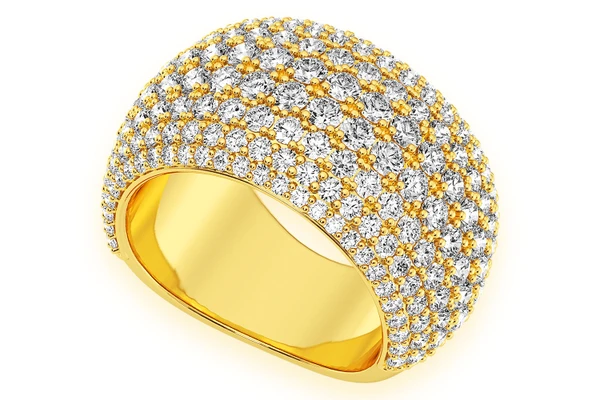 Eight Row Diamond Band 14k Solid Gold 3.25ctw