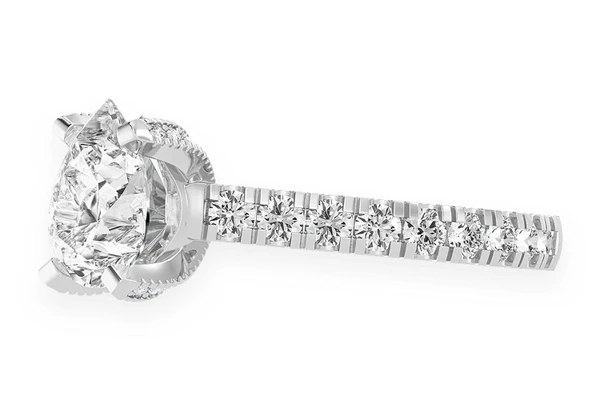 Thinn - 2.00ct Pear Solitaire - Single Row Scallop - Diamond Engagement Ring - All Natural