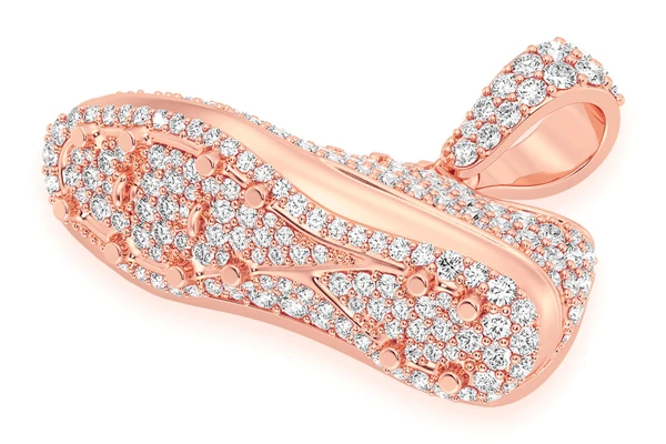 Soccer Futbol Cleat Diamond Pendant 14k Solid Gold 1.33ctw