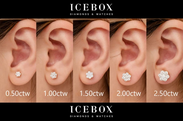 1.50ctw Flower Stud Diamond Earrings 14k Solid Gold