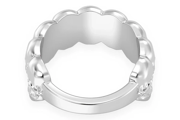 Nine Skulls Diamond Ring 14k Solid Gold 0.40ctw