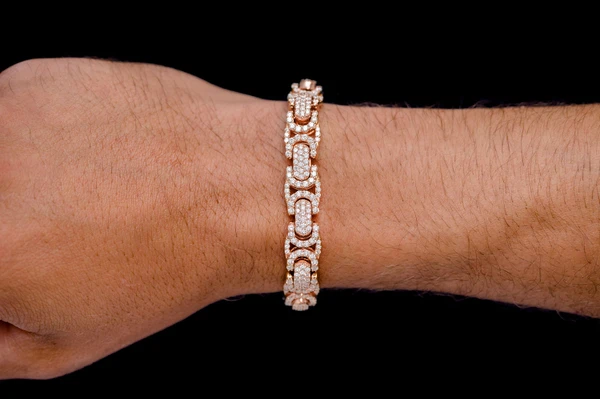 Byzantine Link Diamond Bracelet 14k Solid Gold 10.00ctw