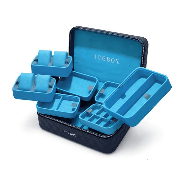 Icebox Leather World Traveler Jewelry Case - 4 Watches