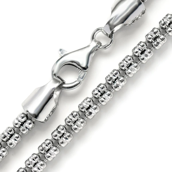 4.5MM Sterling Silver Triangular Diamond-Cut Tube Chain