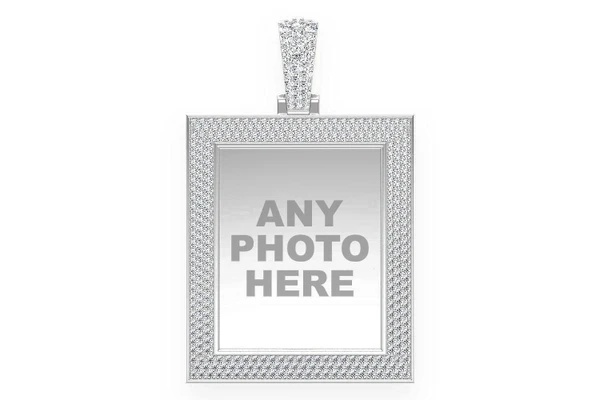 Rectangular Picture Diamond Pendant 14k Solid Gold 2.85ctw