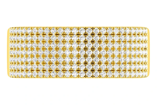 Multi Row Diamond Ring Band 14k Solid Gold 0.50ctw