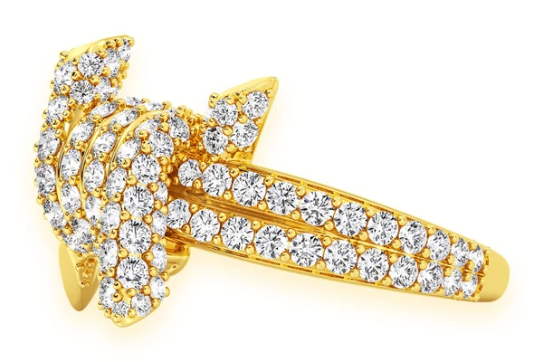 Barbed Wire Diamond Ring 14k Solid Gold 1.70ctw