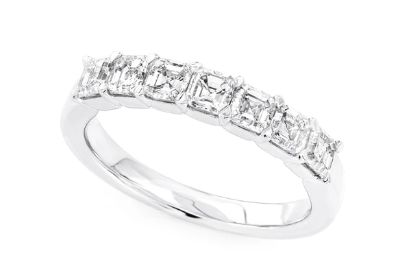 20ptr Asscher Diamond Band 14k Solid Gold 1.29ctw