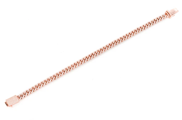 4MM Miami Cuban Diamond Bracelet 14k Solid Gold 1.50ctw