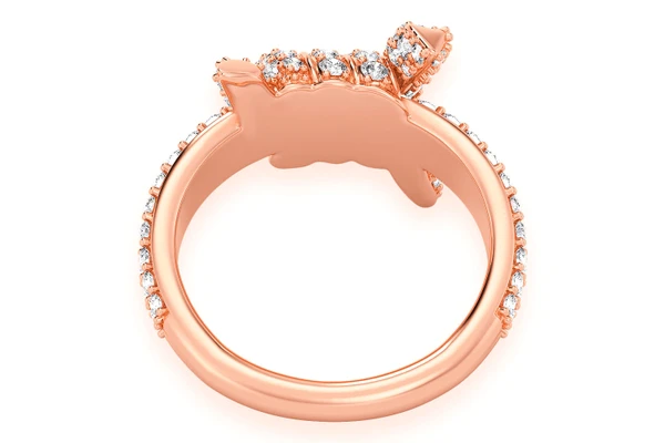 Barbed Wire Diamond Ring 14k Solid Gold 1.70ctw