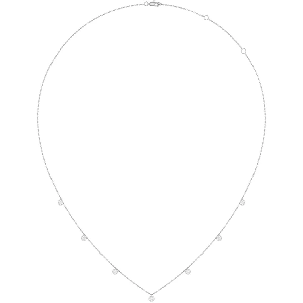 Diamond Disc Station Necklace 14k Solid Gold 0.20ctw 