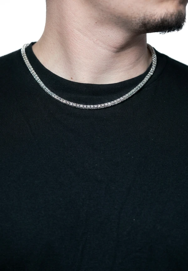 5MM Sterling Silver Triangular Diamond-Cut Tube Chain