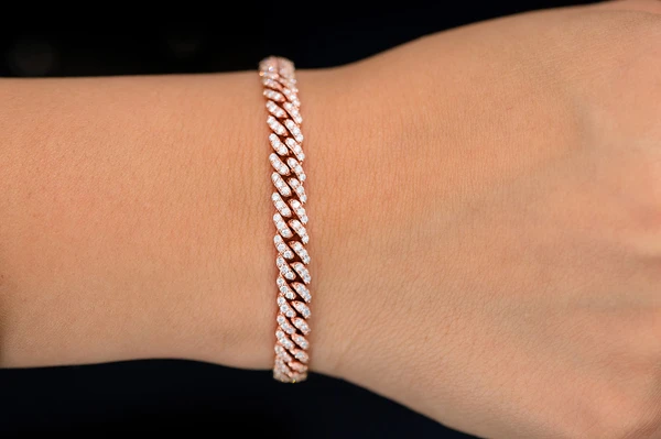 4MM Miami Cuban Diamond Bracelet 14k Solid Gold 1.50ctw