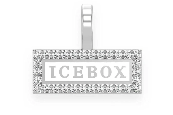 Icebox Logo Diamond Pendant 14k Solid Gold .10ctw