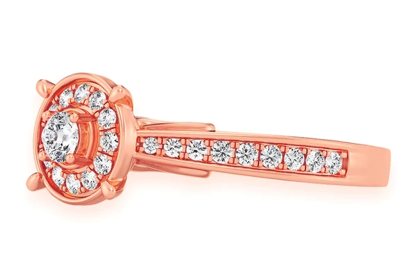 .50ctw - Round Halo - Diamond Engagement Ring - All Natural