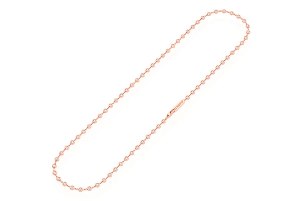 Eternity Round Bezel Set Diamond Necklace 14k Solid Gold 3.75ctw