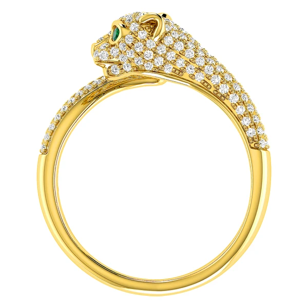 Panther Wrap Diamond Ring 0.40ctw 14k Solid Gold