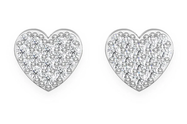 Heart Stud Diamond Earrings 14k Solid Gold 0.25ctw
