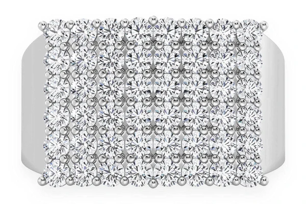 Rectangular Curve Diamond Ring 14k Solid Gold 1.65ctw