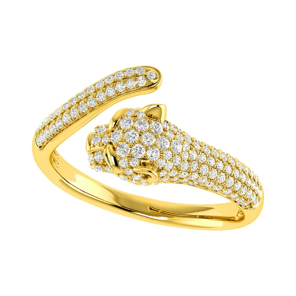 Panther Wrap Diamond Ring 0.40ctw 14k Solid Gold