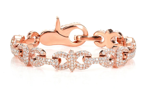 Diamond Infinity Line Bracelet Solid Gold 10.85ctw