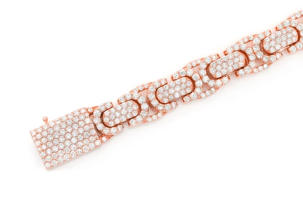 Byzantine Link Diamond Bracelet 14k Solid Gold 10.00ctw