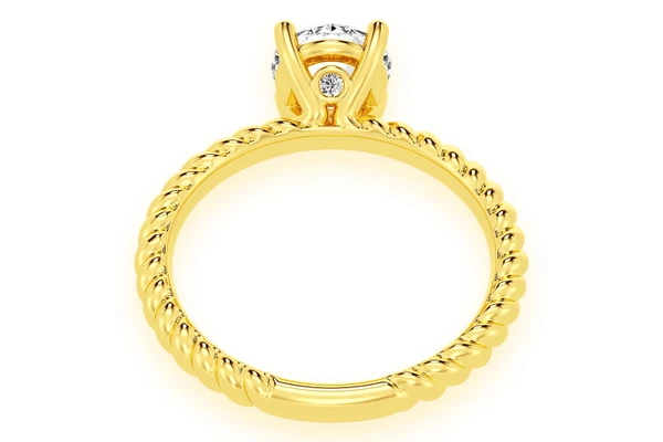 1.00ct Round Twist Band Solitaire Ring 14k - All Natural Vs Diamonds