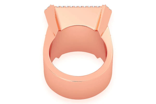 Babel Top Signet Diamond Ring 14k Solid Gold 2.00ctw