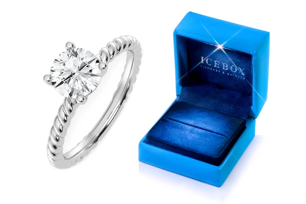 1.00ct Round Twist Band Solitaire Ring 14k - All Natural Vs Diamonds