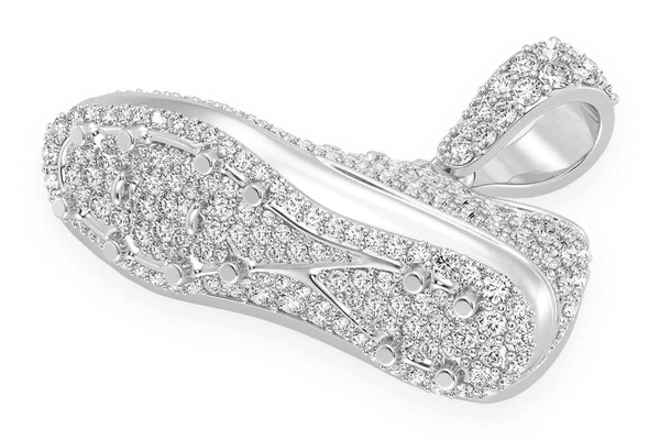 Soccer Futbol Cleat Diamond Pendant 14k Solid Gold 1.33ctw