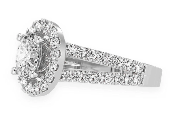 Sphinx - 1.00ct Oval Solitaire - Halo Split Shank - Diamond Engagement Ring - All Natural Vs Diamonds
