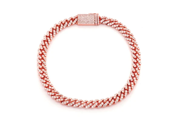 6MM Miami Cuban Diamond Bracelet 14k Solid Gold 4.25ctw