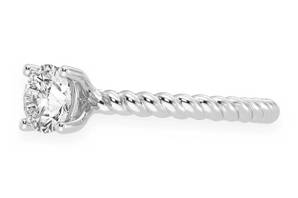 0.75ct Round Solitaire - Twist Band - Diamond Engagement Ring - All Natural
