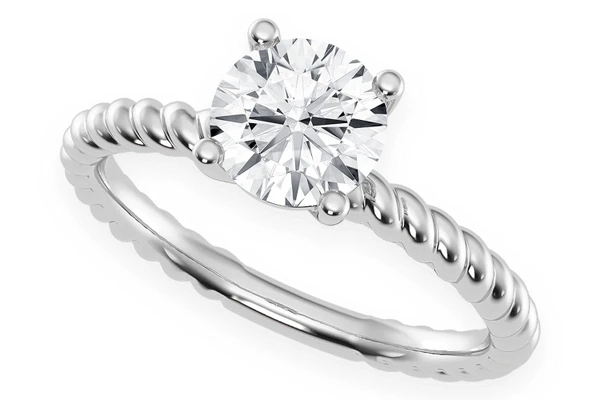 1.00ct Round Twist Band Solitaire Ring 14k - All Natural Vs Diamonds