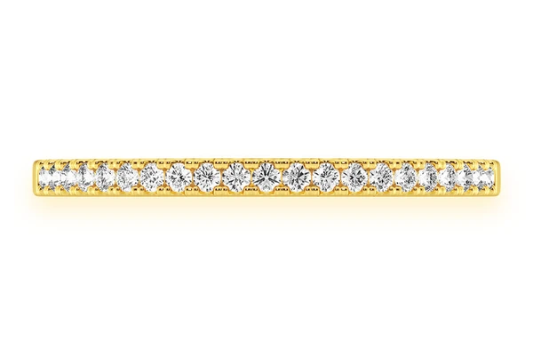 One Row Diamond Band 14k Solid Gold 0.10ctw