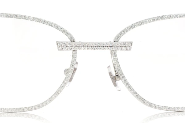 Cartier Panther Glasses Iced Out Diamond Rims - 5.85ctw - White Gold