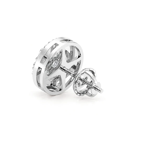 Halo Flower Stud Earrings 14k   3.00ctw