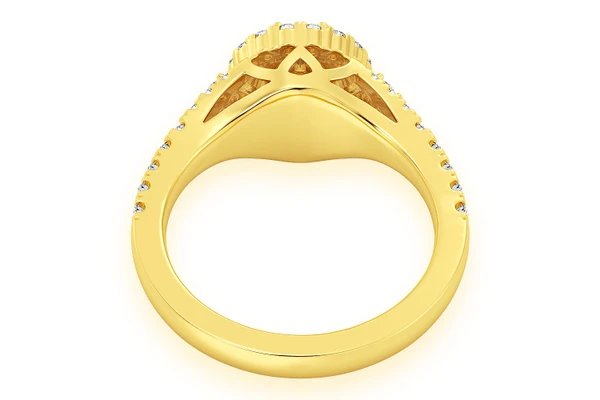 0.75ctw Round Double Halo - Diamond Engagement Ring - All Natural