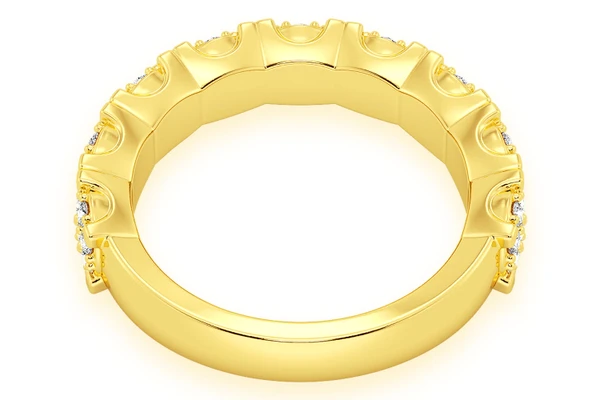 Cluster Diamond Band 14k Solid Gold 0.55ctw