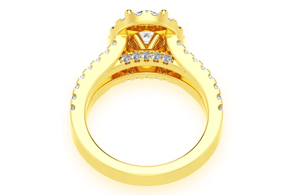 Sphinx - 1.00ct Oval Solitaire - Halo Split Shank - Diamond Engagement Ring - All Natural Vs Diamonds